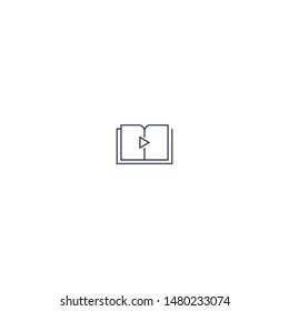 Audio book vector icon, outline style