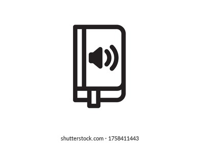 Icono de ilustración de vector de libro de audio