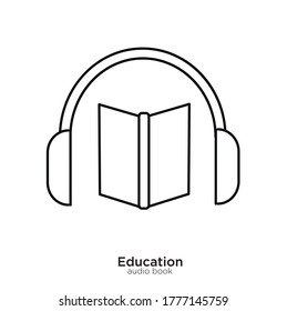 Audio book vector illustration lineal color and filled design