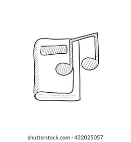 Audio book vector sketch icon isolated on background. Hand drawn Audio book icon. Audio book sketch icon for infographic, website or app.