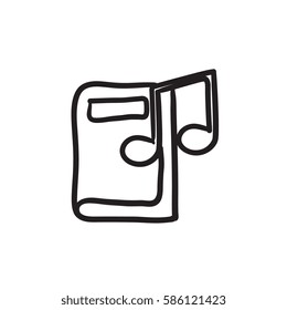 Audio book vector sketch icon isolated on background. Hand drawn Audio book icon. Audio book sketch icon for infographic, website or app.