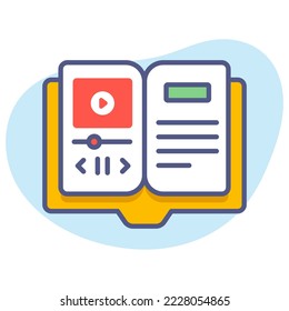 Audio book, video book, audiobook Modern concepts flat design, Premium quality vector illustration concept. Vector symbol.