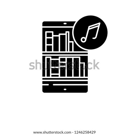 Audio books black icon, vector sign on isolated background. Audio books concept symbol, illustration 