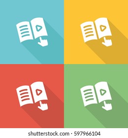 Audio Books Flat Icon Concept