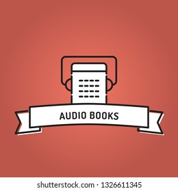 AUDIO BOOKS LINE ICON SET