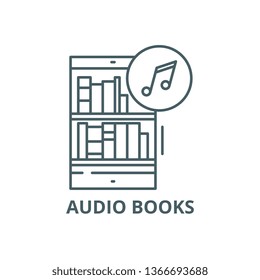 Audio books line icon, vector. Audio books outline sign, concept symbol, flat illustration