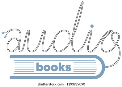 Audio books sign. Vector logotype