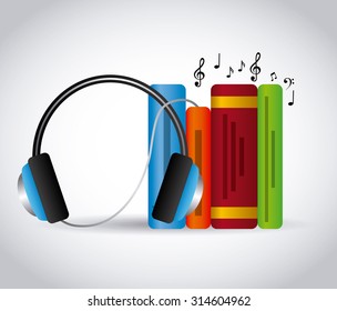 audio books technology design, vector illustration eps10 graphic 