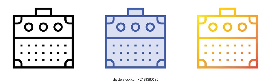 audio box icon. Linear, Blue Fill and Gradient Style Design Isolated On White Background