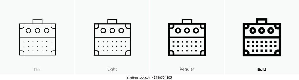 audio box icon. Thin, Light Regular And Bold style design isolated on white background