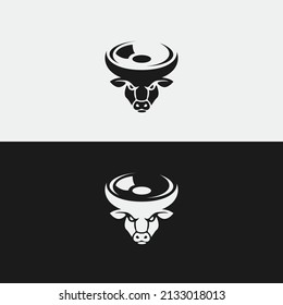 concepto de logotipo de toros de audio con dos opciones de color