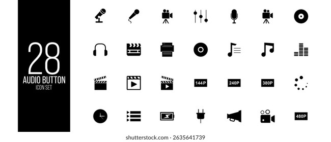 Audio Button Icon Set – Vector Collection

