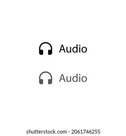 Audio Button Icon Vector. Music Headphone Symbol