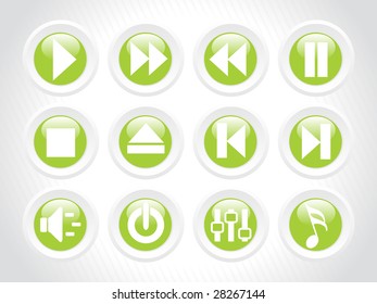 audio button icons, green