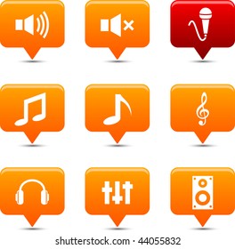 Audio button set. Vector illustration.