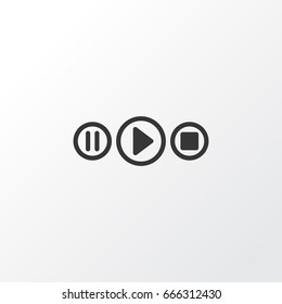 Audio Buttons Icon Symbol. Premium Quality Isolated Song UI Element In Trendy Style.
