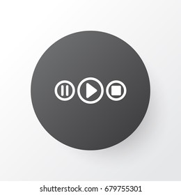 Audio Buttons Icon Symbol. Premium Quality Isolated Song UI Element In Trendy Style.