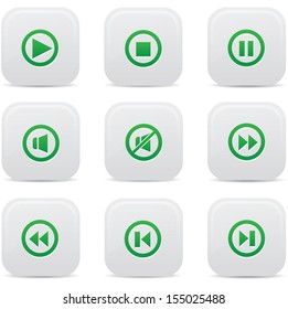 Audio buttons,Green version,vector