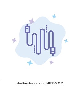 Audio, Cable, Cables, Communication Blue Icon on Abstract Cloud Background