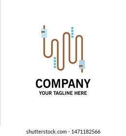 Audio, Cable, Cables, Communication Business Logo Template. Flat Color. Vector Icon Template background