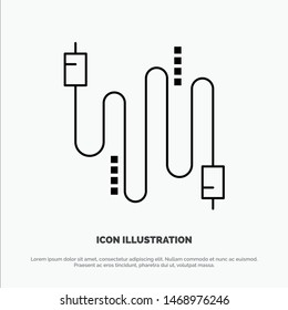 Audio, Cable, Cables, Communication Line Icon Vector. Vector Icon Template background