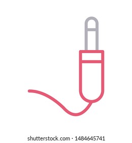 audio cable colour line vector icon