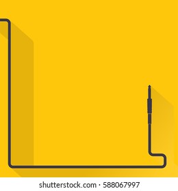 Audio cable connector symbol on the yellow background