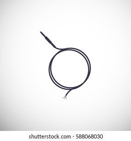 Símbolo del conector del cable de audio en el fondo blanco