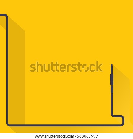 Audio cable connector symbol on the yellow background