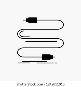 audio, cable, cord, sound, wire Glyph Icon. Vector isolated illustration