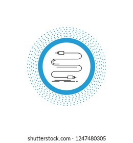 audio, cable, cord, sound, wire Line Icon. Vector isolated illustration