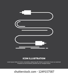 audio, cable, cord, sound, wire Icon. glyph vector symbol for UI and UX, website or mobile application