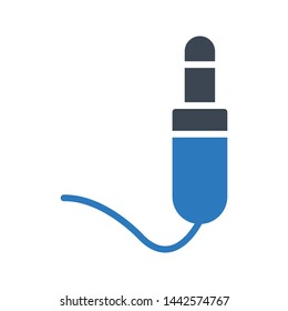 audio cable glyph color vector icon