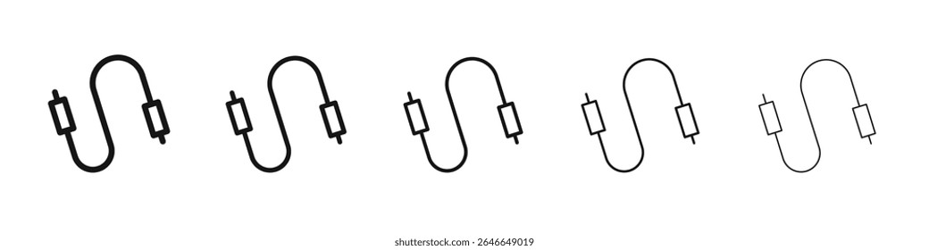 Audiokabel-Symbol, schwarz-weißes Vektorzeichen