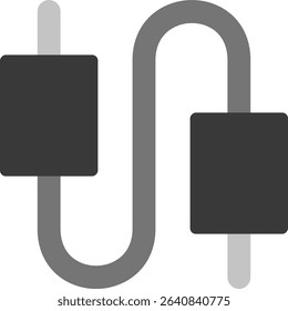 audio cable icon flat style design