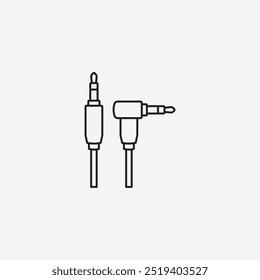 Audio cable icon isolated on white background