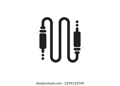 Audio cable icon with jack connectors Vector