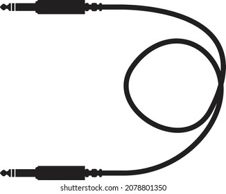 audio cable icon on white background. audio plug for connection sound equipment. plug wire sign. flat style. 