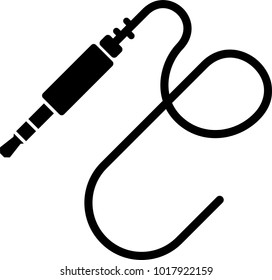 Audio Cable Icon, Plug Wire Vector Art Illustration