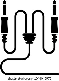 Audio Cable Icon, Plug Wire Vector Art Illustration
