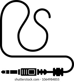 Audio Cable Icon, Plug Wire Vector Art Illustration