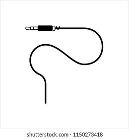 Audio Cable Icon, Plug Wire Vector Art Illustration