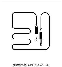 Audio Cable Icon, Plug Wire Vector Art Illustration