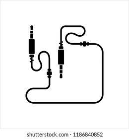 Audio Cable Icon, Plug Wire Vector Art Illustration