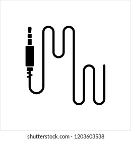 Audio Cable Icon, Plug Wire Vector Art Illustration