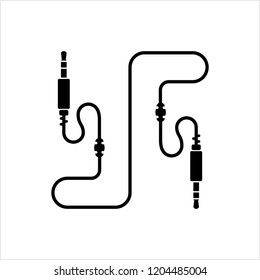 Audio Cable Icon, Plug Wire Vector Art Illustration