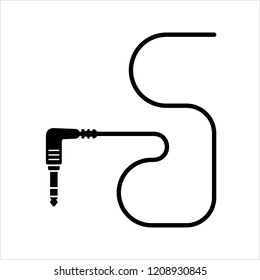 Audio Cable Icon, Plug Wire Vector Art Illustration