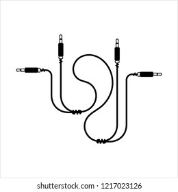 Audio Cable Icon, Plug Wire Vector Art Illustration