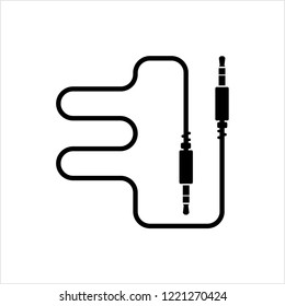 Audio Cable Icon, Plug Wire Vector Art Illustration
