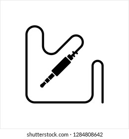 Audio Cable Icon, Plug Wire Vector Art Illustration